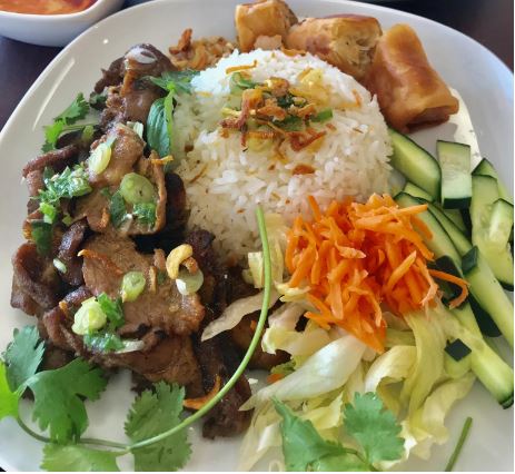 Order R2. Rice with Grilled Pork Bowl food online from V Cafe store, Austin on bringmethat.com