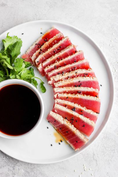 Order Pepper Tuna Tataki food online from Sushi para japanese restaurant store, New York on bringmethat.com