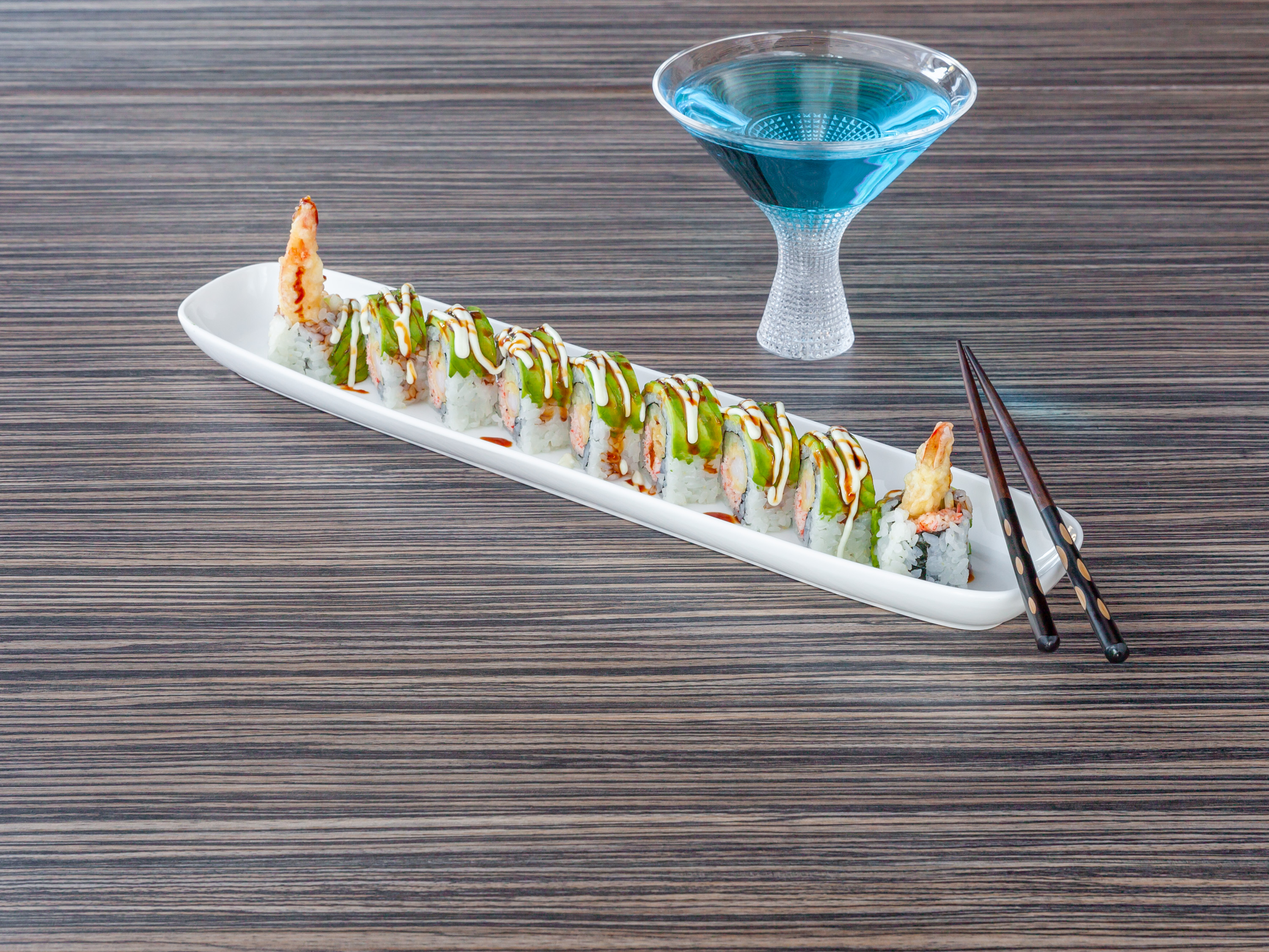 Order Green Dragon Roll - OTG food online from Shakou-Libertyville store, Libertyville on bringmethat.com