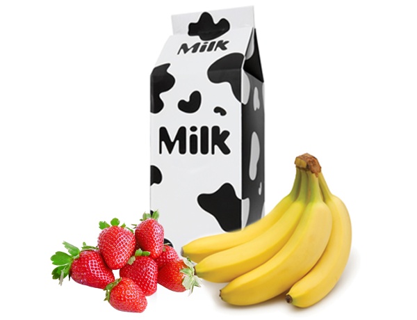 Order Banana, Strawberry and Milk Smoothie food online from Mr. Juice store, Woodland Hills on bringmethat.com