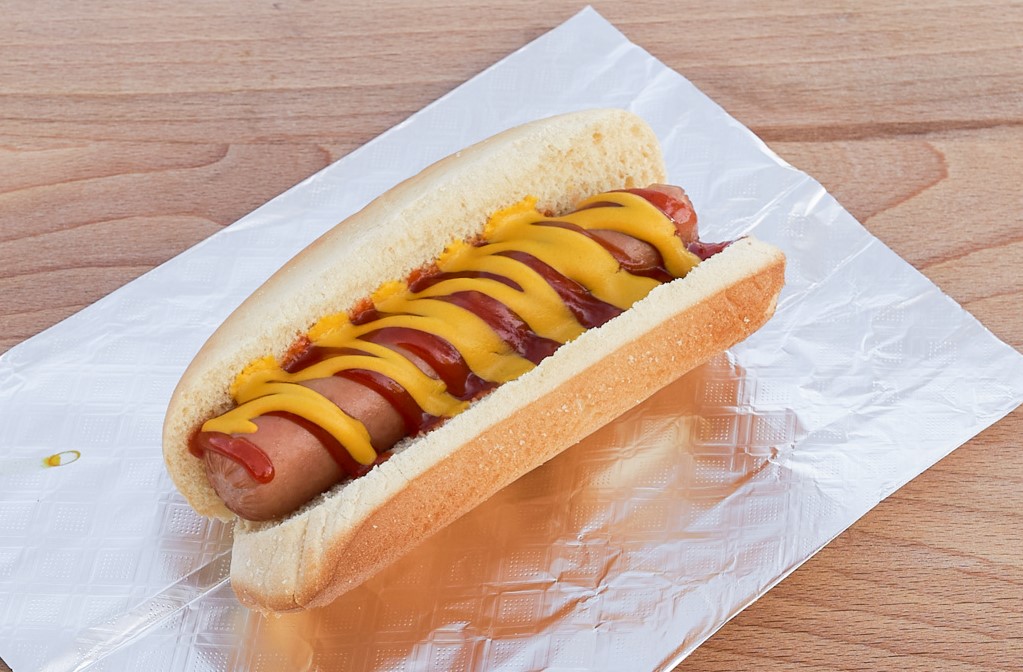 Order Ketchup & Mustard Hot Dog  food online from The Atomic Dog store, Charlotte on bringmethat.com
