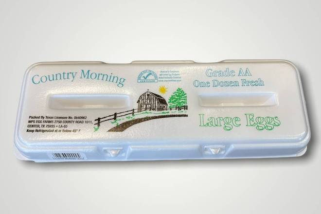 Order Country Morning Grade A Large Eggs Dozen (12 Count) food online from Urban Value Corner Store store, Dallas on bringmethat.com