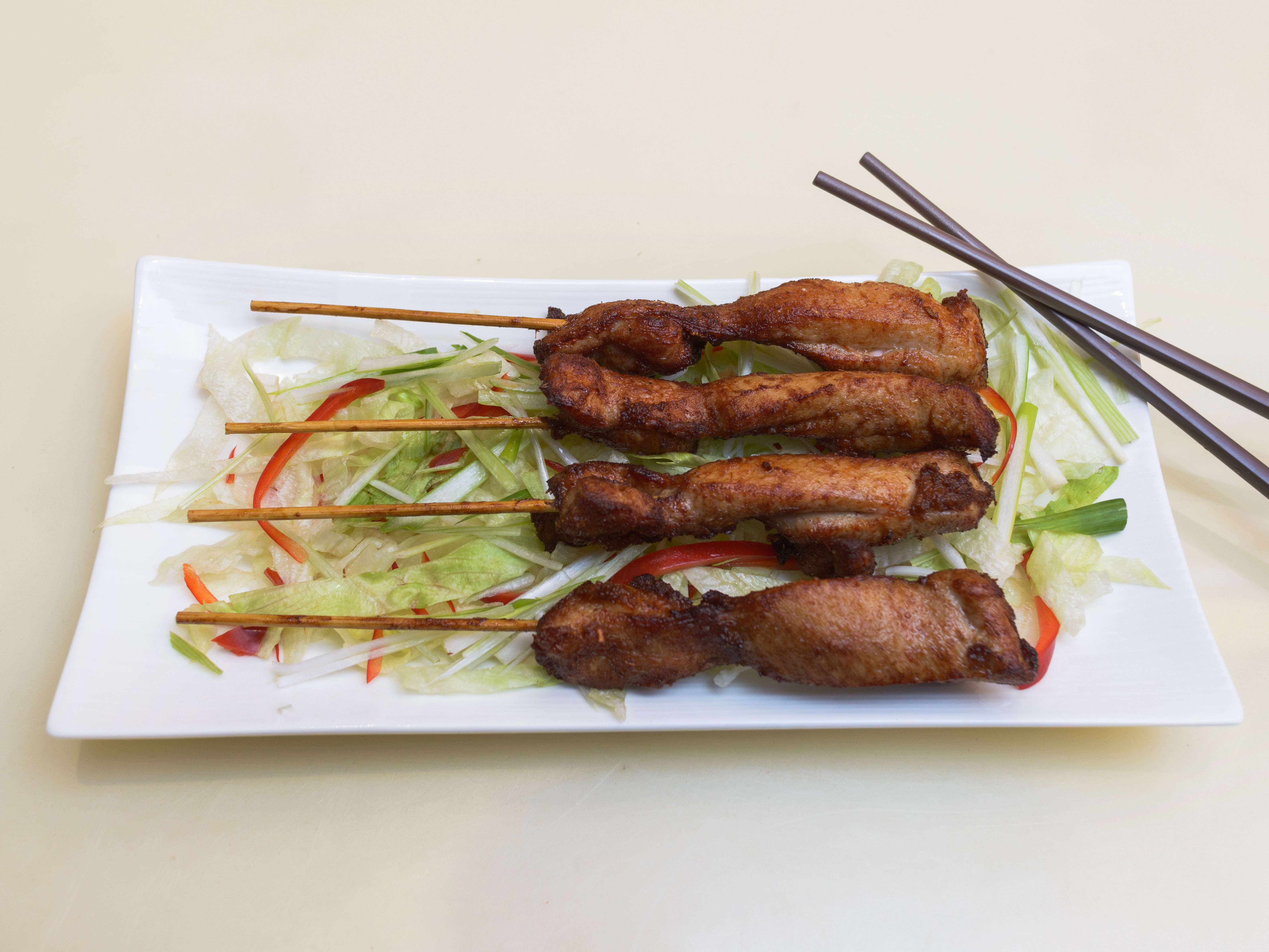 Order 11. Teriyaki Chicken Sticks food online from Fong's store, Schiller Park on bringmethat.com