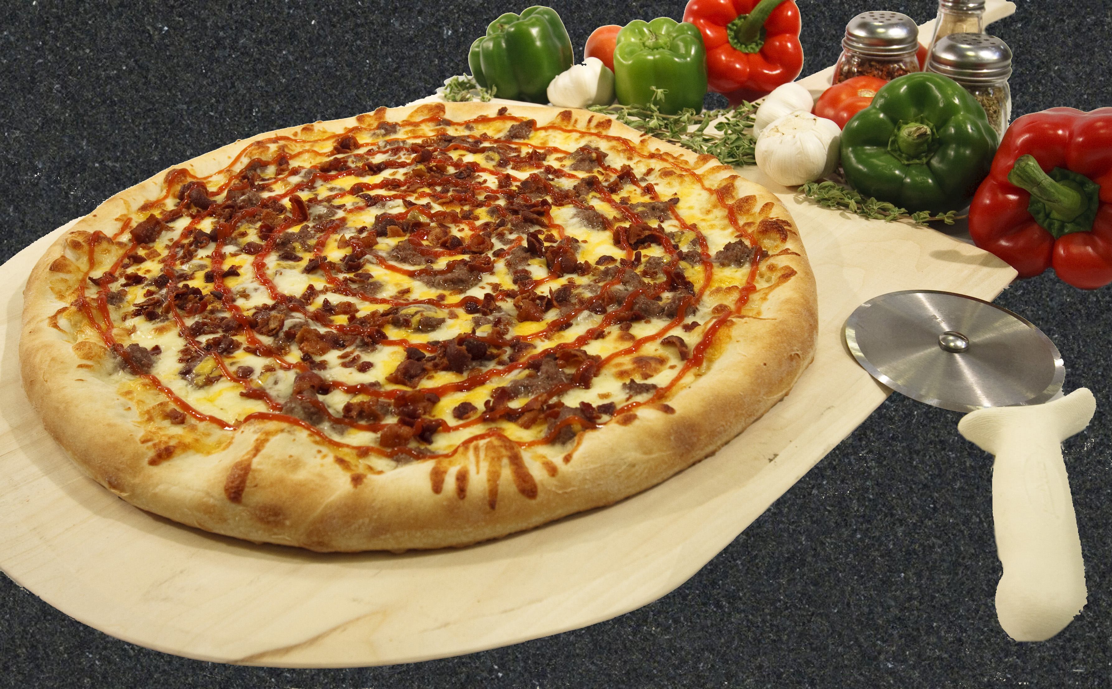 Order Bacon Cheeseburger Pizza food online from Kasa Pizza store, Cresco on bringmethat.com