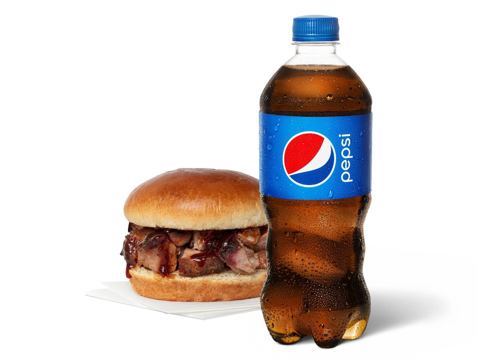 Order Slow-Smoked Chopped Pork Sandwich & Pepsi food online from Pep Place store, Yuma on bringmethat.com