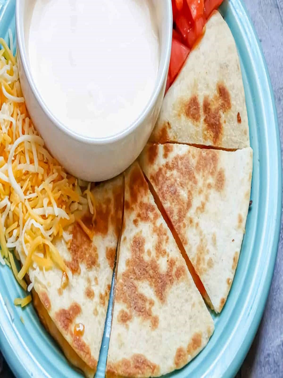 Order 18. Chicken Quesadilla food online from Karmale Cafe store, Charlotte on bringmethat.com