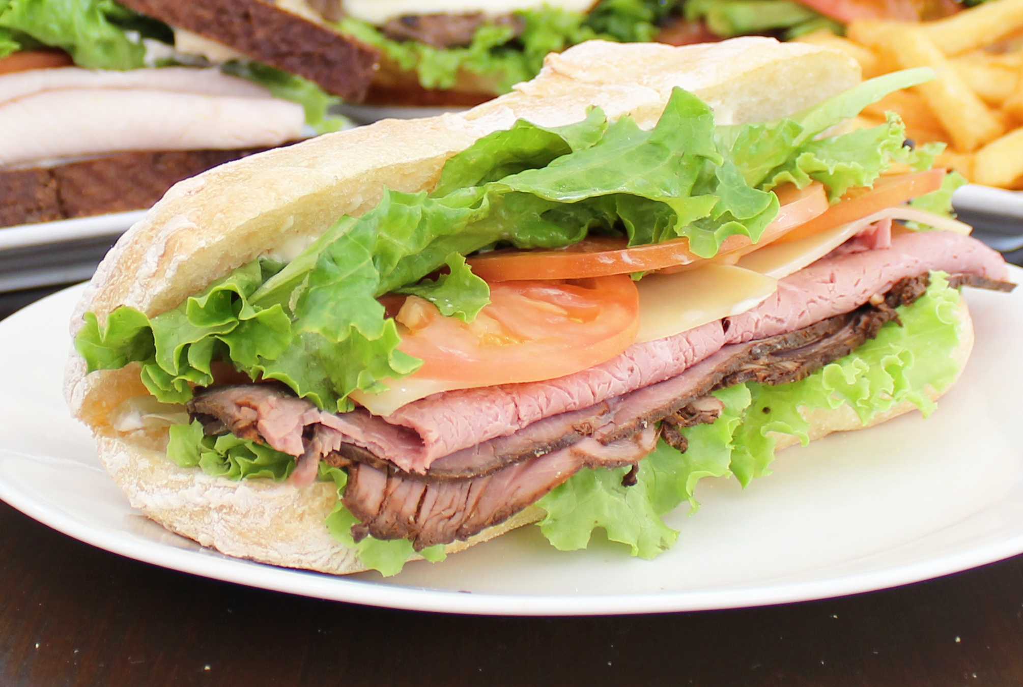 Order M7. Roast Beef and Swiss Sandwich food online from Green Cafe store, New York on bringmethat.com