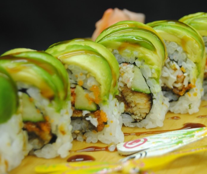 Order Ramen with Caterpillar Roll food online from Kiraku Ramen & Sushi store, Gardena on bringmethat.com