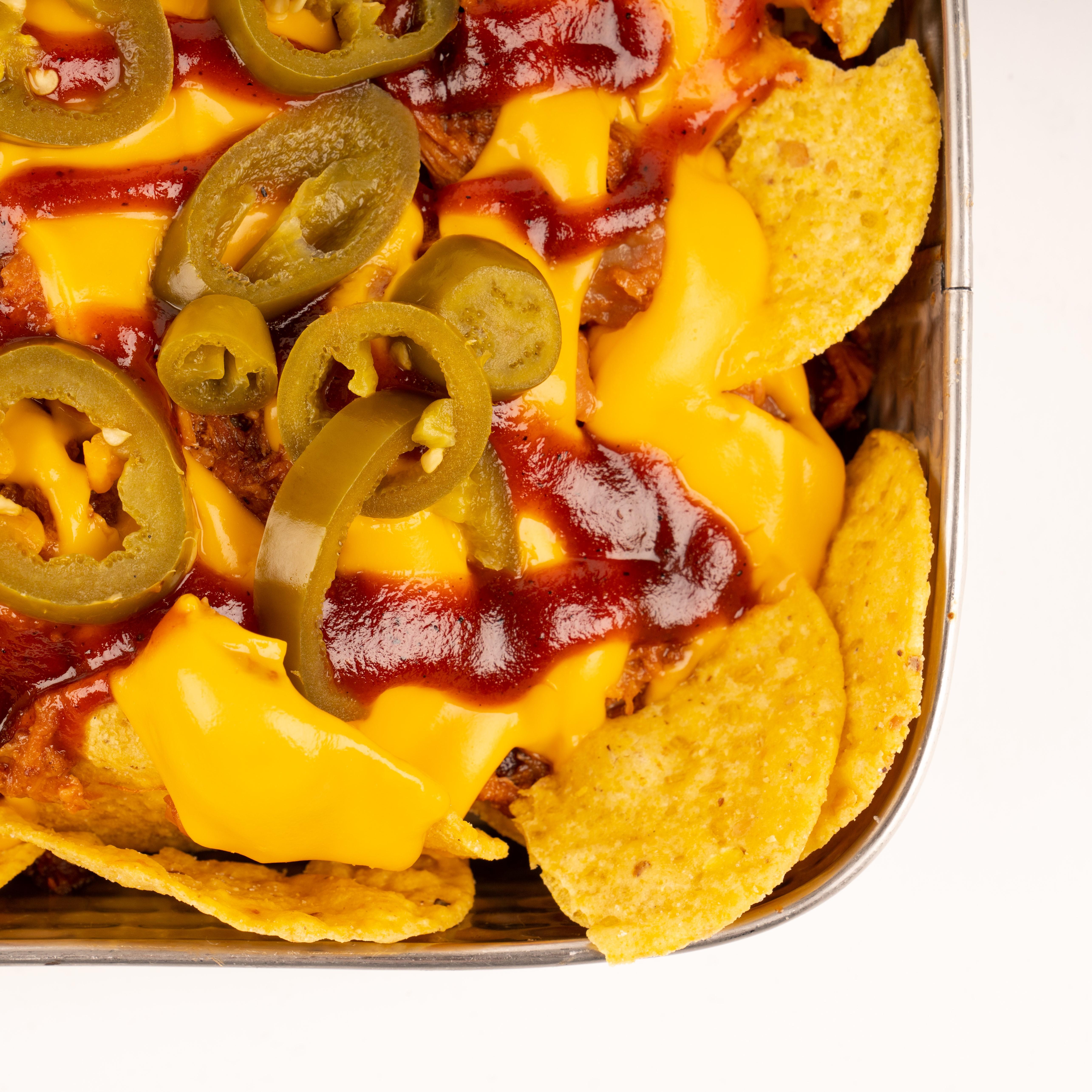 Order 901 BBQ Nachos food online from Exlines' Best Pizza In Town Bartlett store, Memphis on bringmethat.com