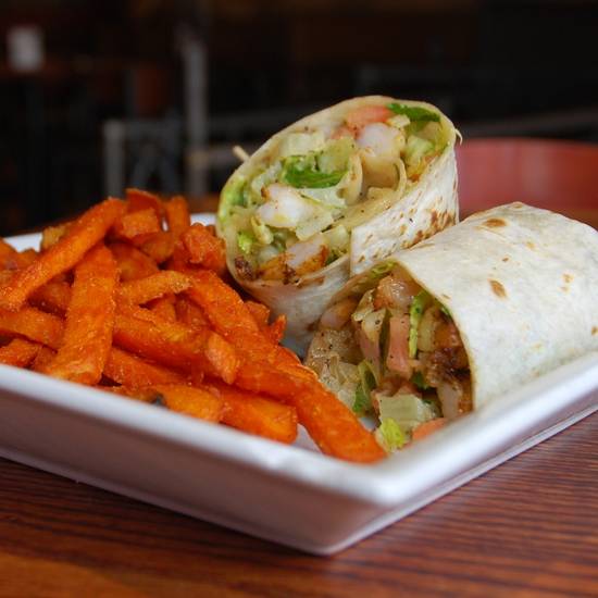 Order Blackened Shrimp Pesto Wrap food online from Tap House Grill store, Algonquin on bringmethat.com