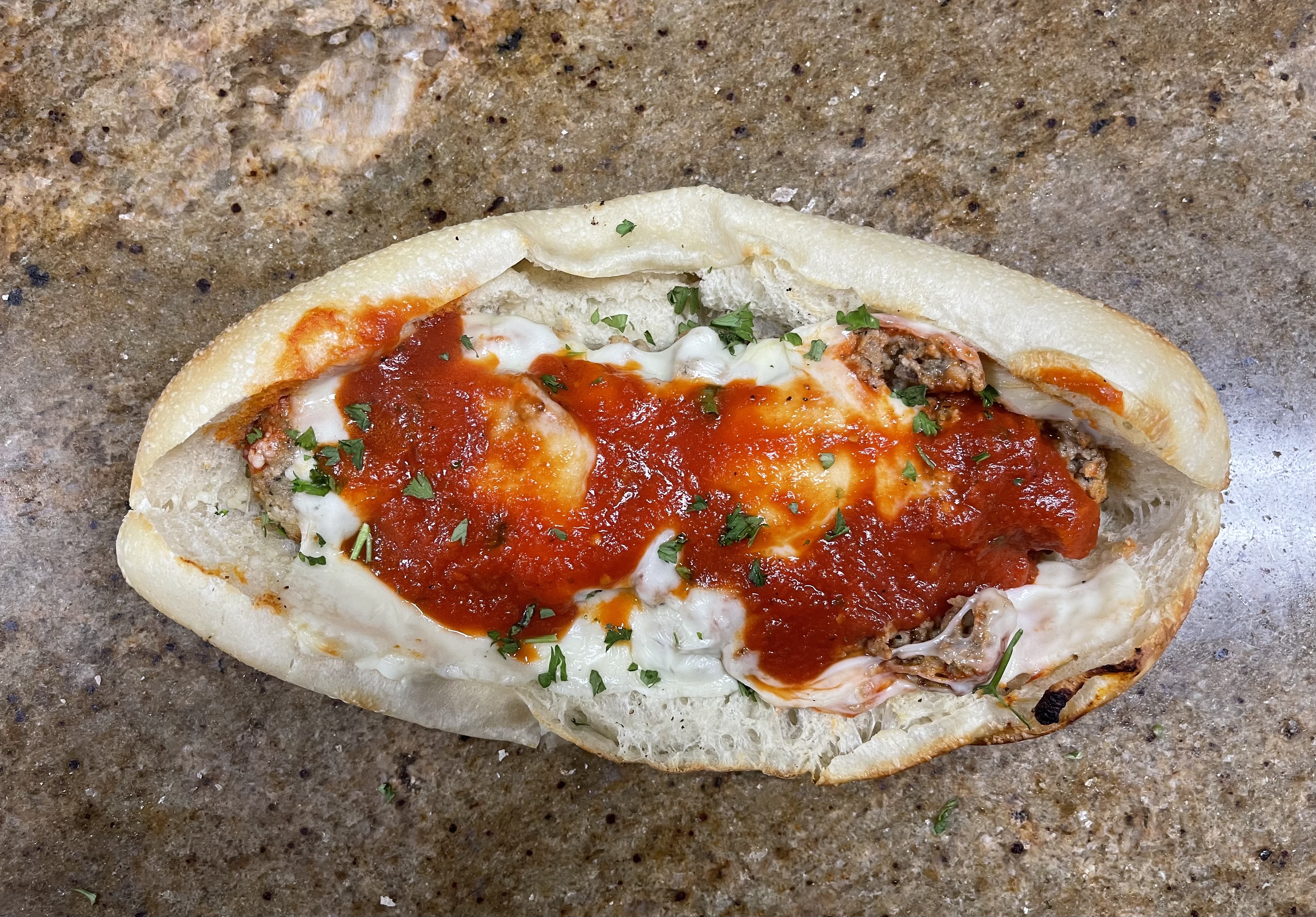 Order Meatball Parmesan Sub food online from Two Cousins Pizza and Italian Restaurant store, Lancaster on bringmethat.com