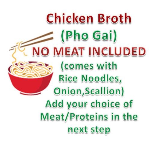 Order CYOP- Chicken Broth + Rice Noodles (Choose your proteins) -3PD food online from Saigon Pho Kitchen store, Morgantown on bringmethat.com