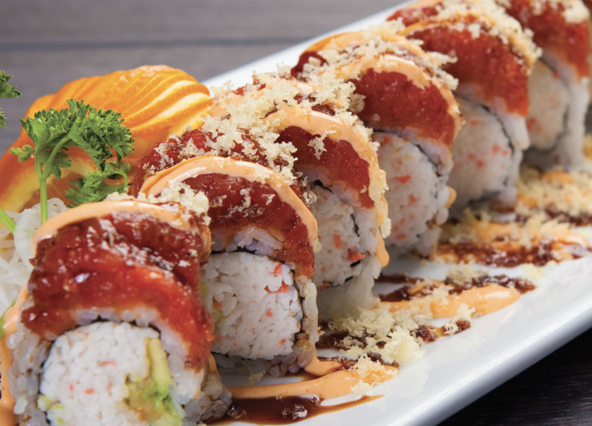 Order Spicy Rose Roll food online from Shiki Sushi store, Studio City on bringmethat.com