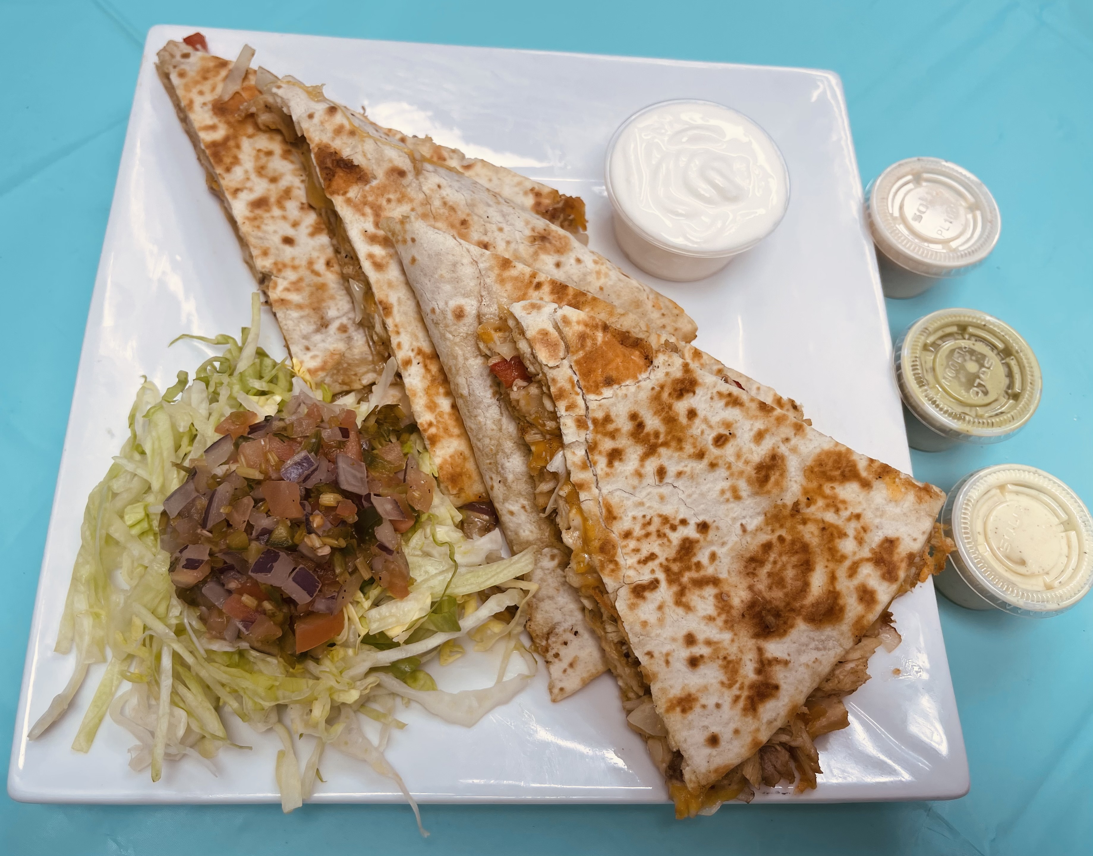 Order Chicken Quesadillas food online from Super Chicken Rico store, Rosedale on bringmethat.com
