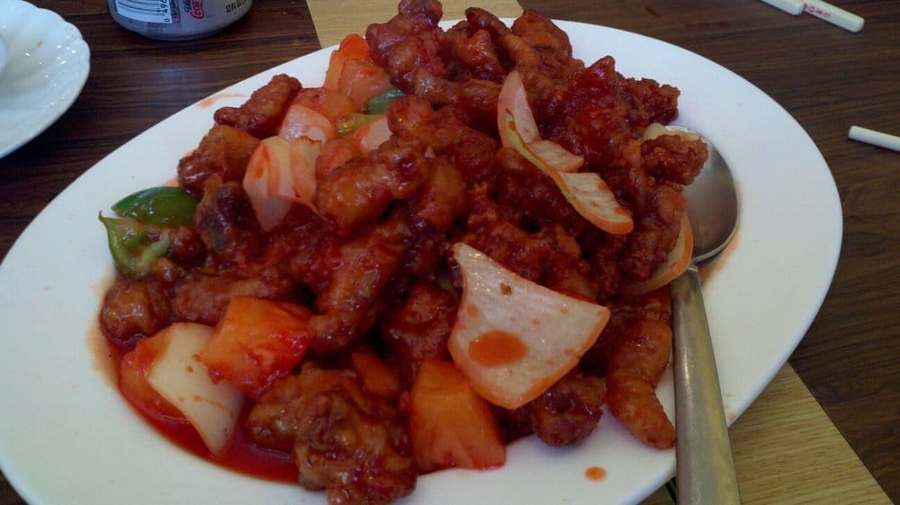 Order 46. Sweet and Sour Chicken food online from Red Jade Restaurant store, San Francisco on bringmethat.com