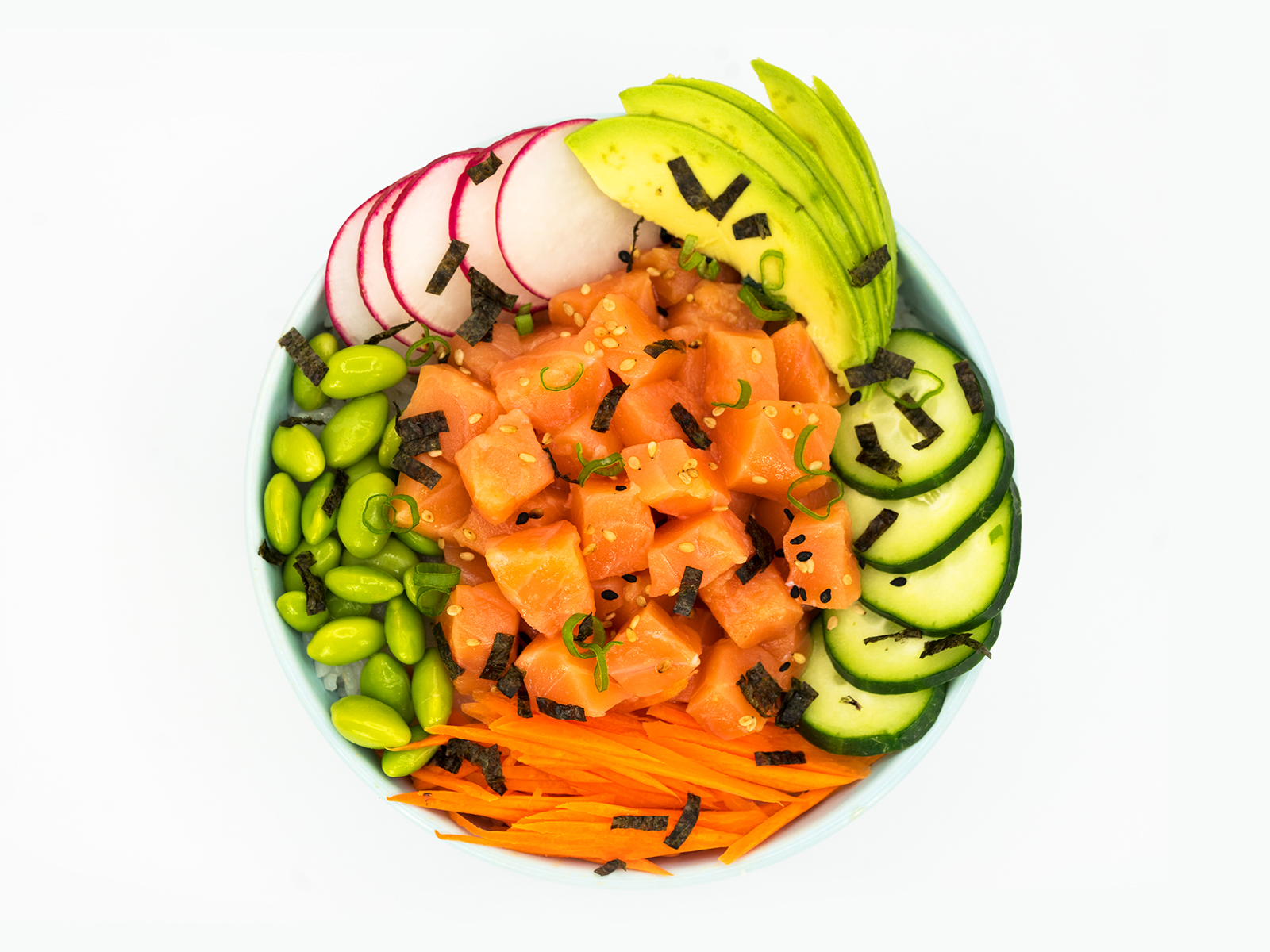 Order Salmon Poke Bowl food online from Premier Sushi store, Oregon City on bringmethat.com
