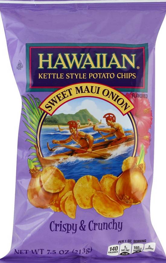 Order Hawaiian Potato Chips Sweet Maui Onion Flavored Kettle Style (7.5 oz) food online from Rite Aid store, Yamhill County on bringmethat.com
