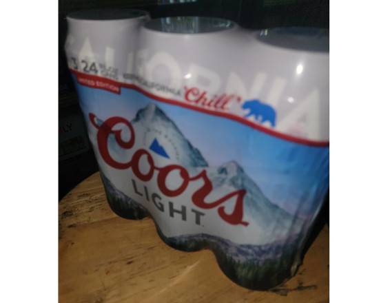 Order COORS LIGHT  3pk. 24 oz cans  food online from Hub Market & Deli store, San Diego on bringmethat.com