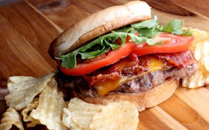 Order OMG! Burger food online from Idk? Cafe + Catering store, Rogers on bringmethat.com
