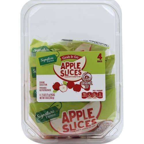 Order Signature Farms · Apple Slices with Caramel Dip (4 x 2.5 oz) food online from Safeway store, Pacifica on bringmethat.com