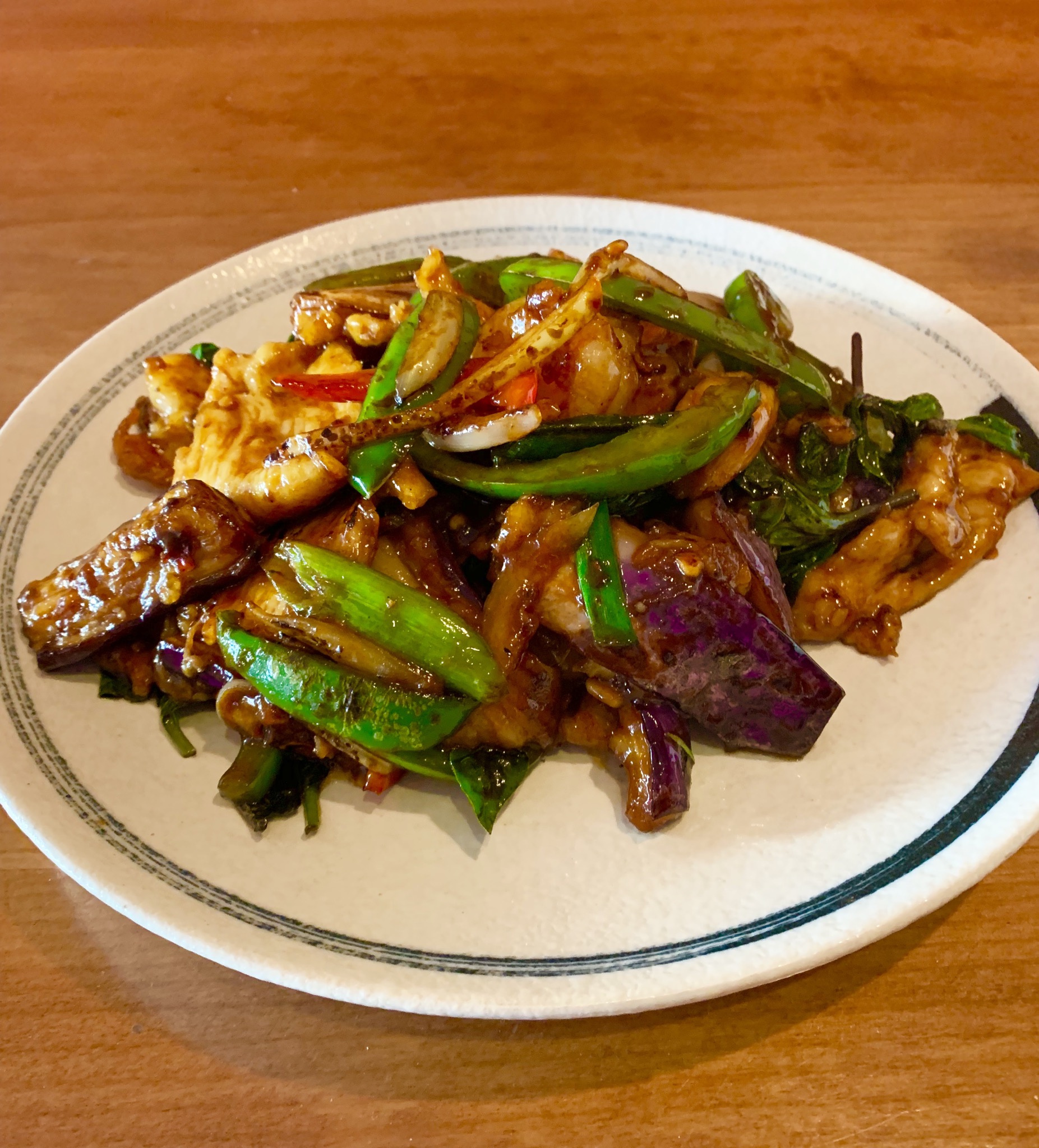 Order E5. Spicy Eggplant Chicken and Prawns food online from Mandarin House Sf store, San Francisco on bringmethat.com