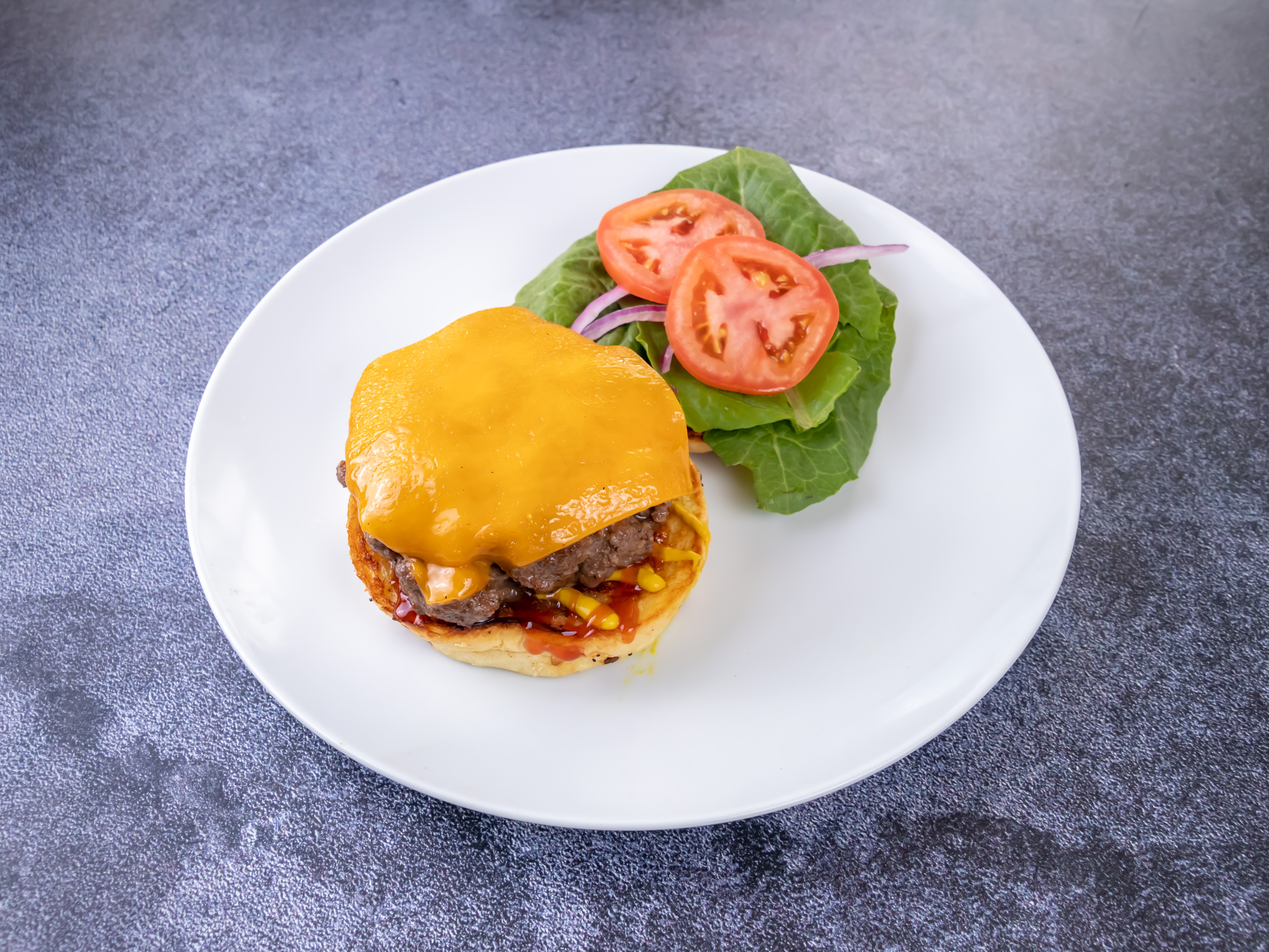 Order Mighty Beef Burger food online from Three Georgie Diner store, Atlanta on bringmethat.com