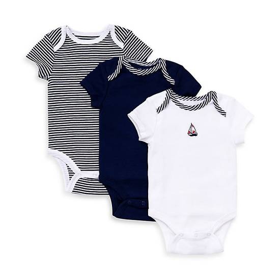 Order Little Me® Size 3M 3-Pack Sailboats Bodysuit food online from Bed Bath & Beyond store, Lancaster on bringmethat.com