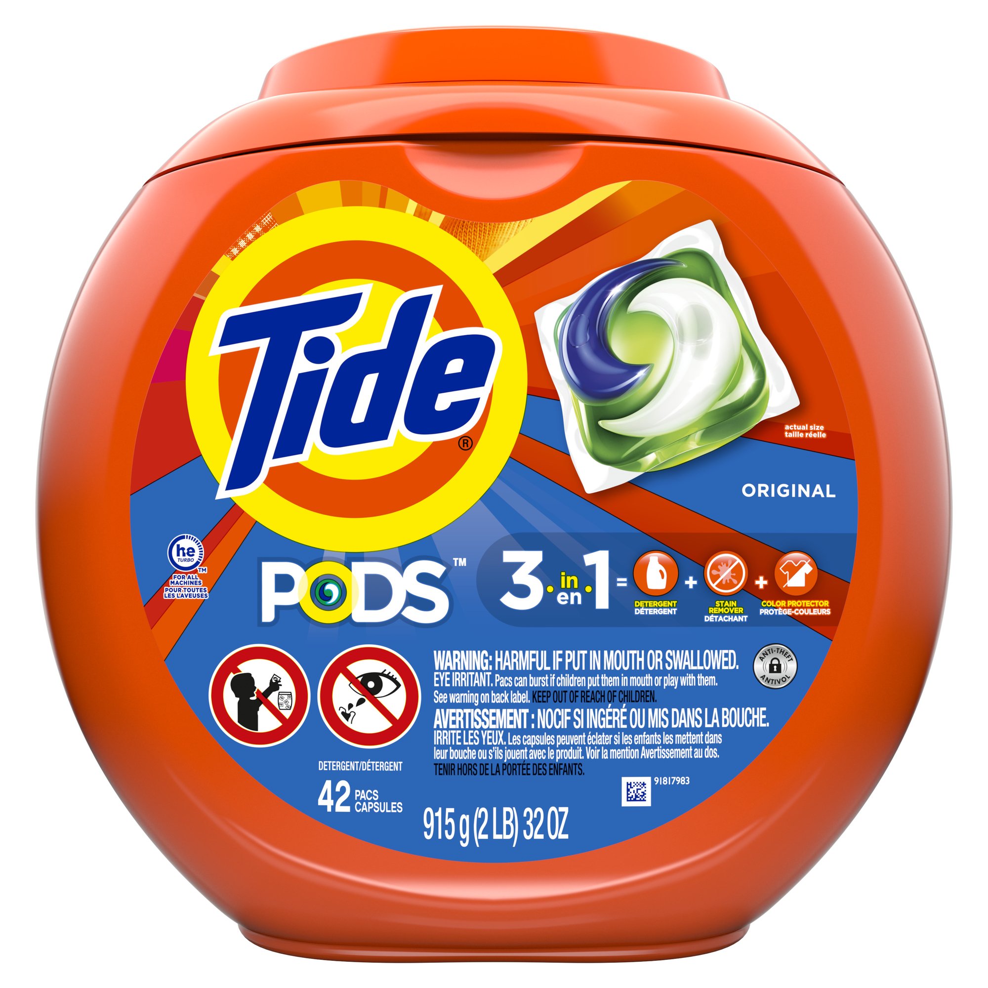 Order Tide Pods Laundry Detergent Soap Pods - Original Scent, 42 ct food online from Rite Aid store, Chino Hills on bringmethat.com