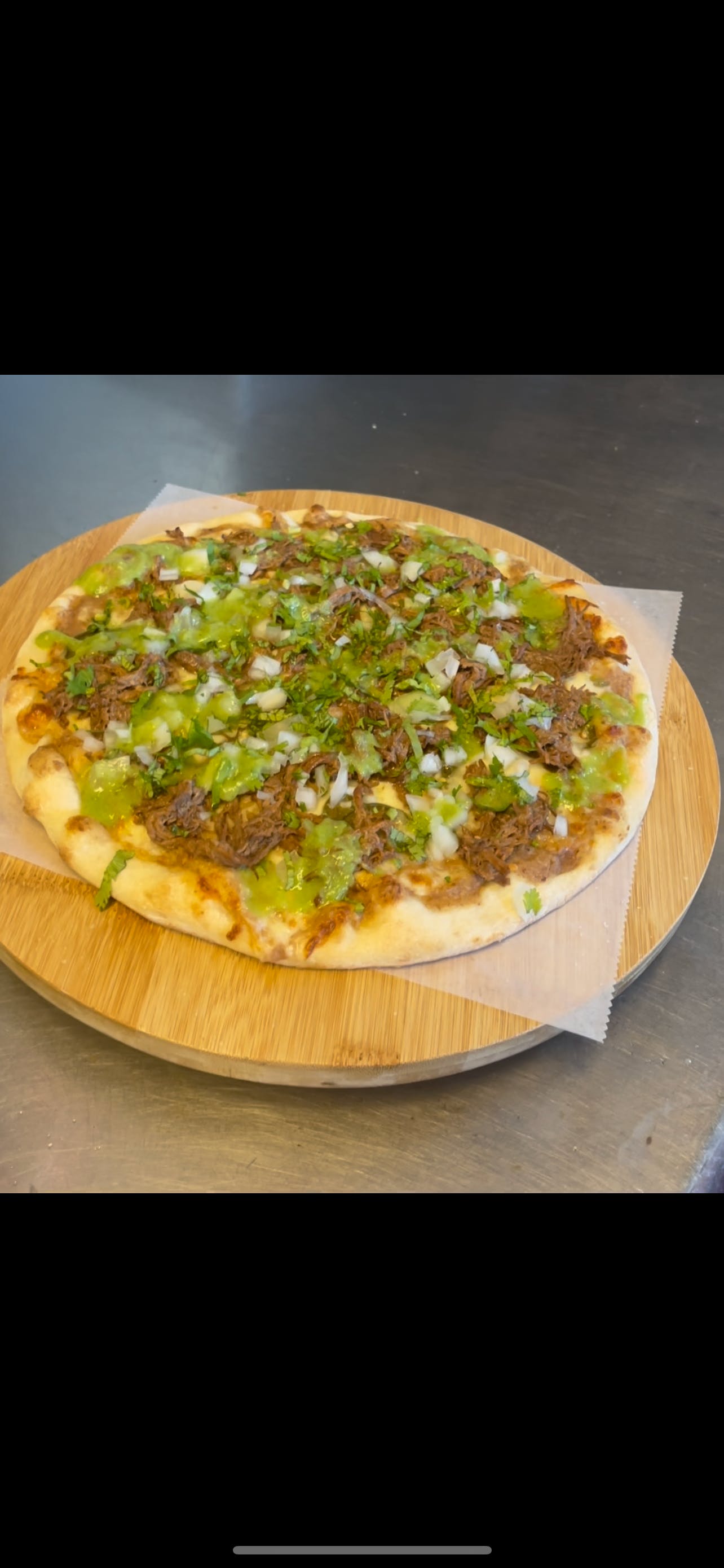 Order Birria pizza - Small food online from Four Brothers Pizza store, Westport on bringmethat.com