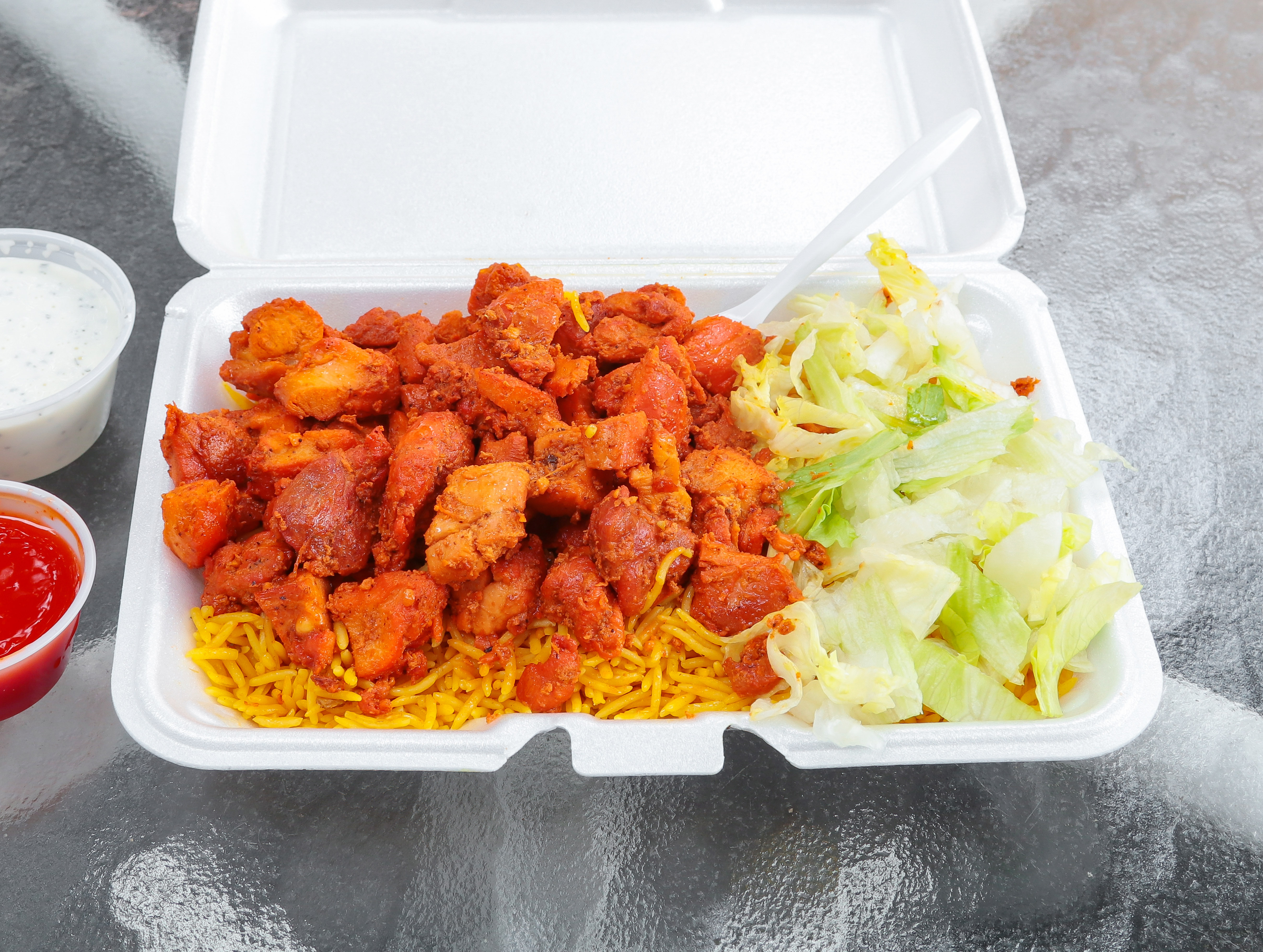 Order Chicken over Rice food online from Sher Halal Gyro Grill store, State College on bringmethat.com