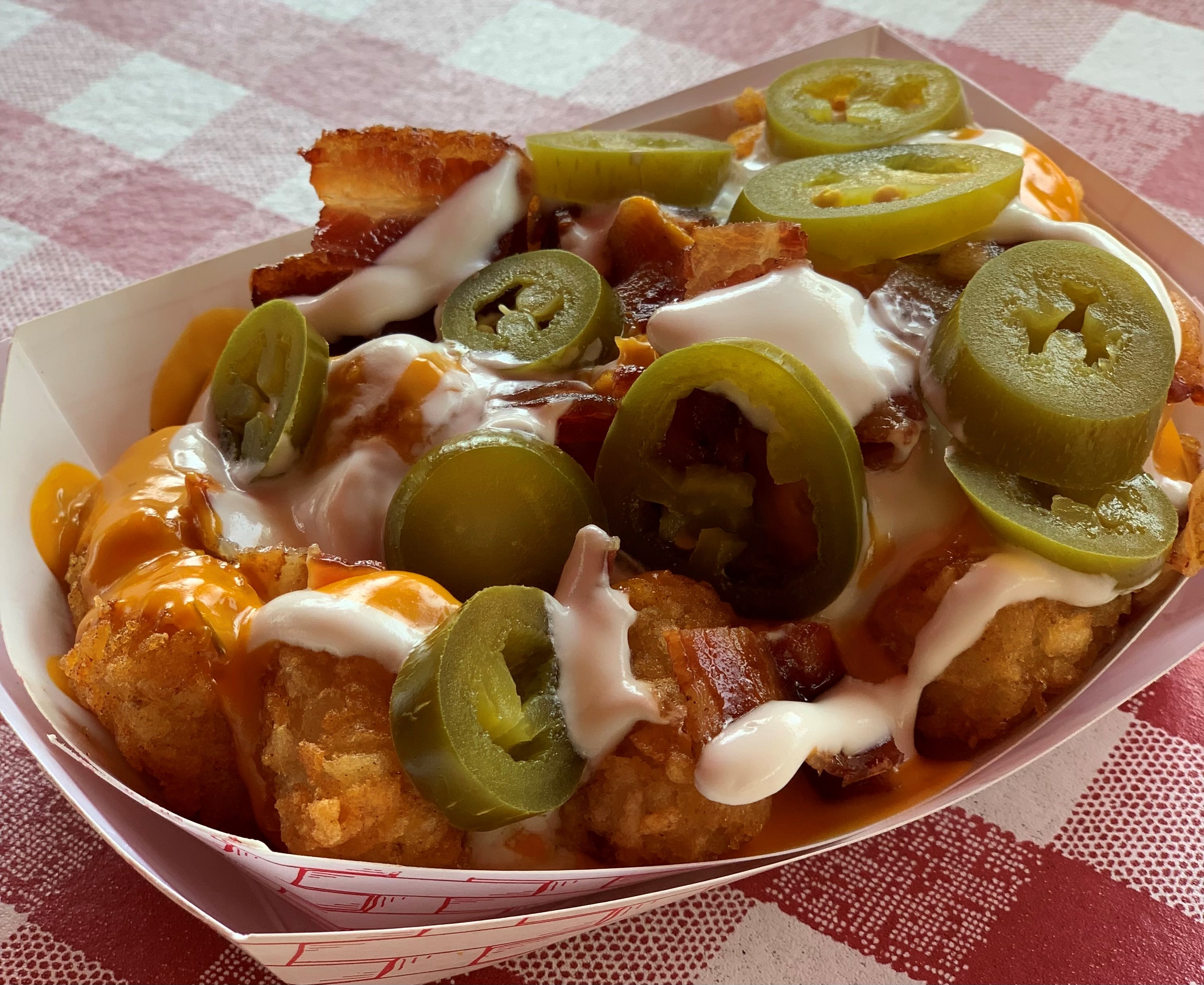 Order Loaded Tater Tots food online from Kirk Steakburgers store, Campbell on bringmethat.com