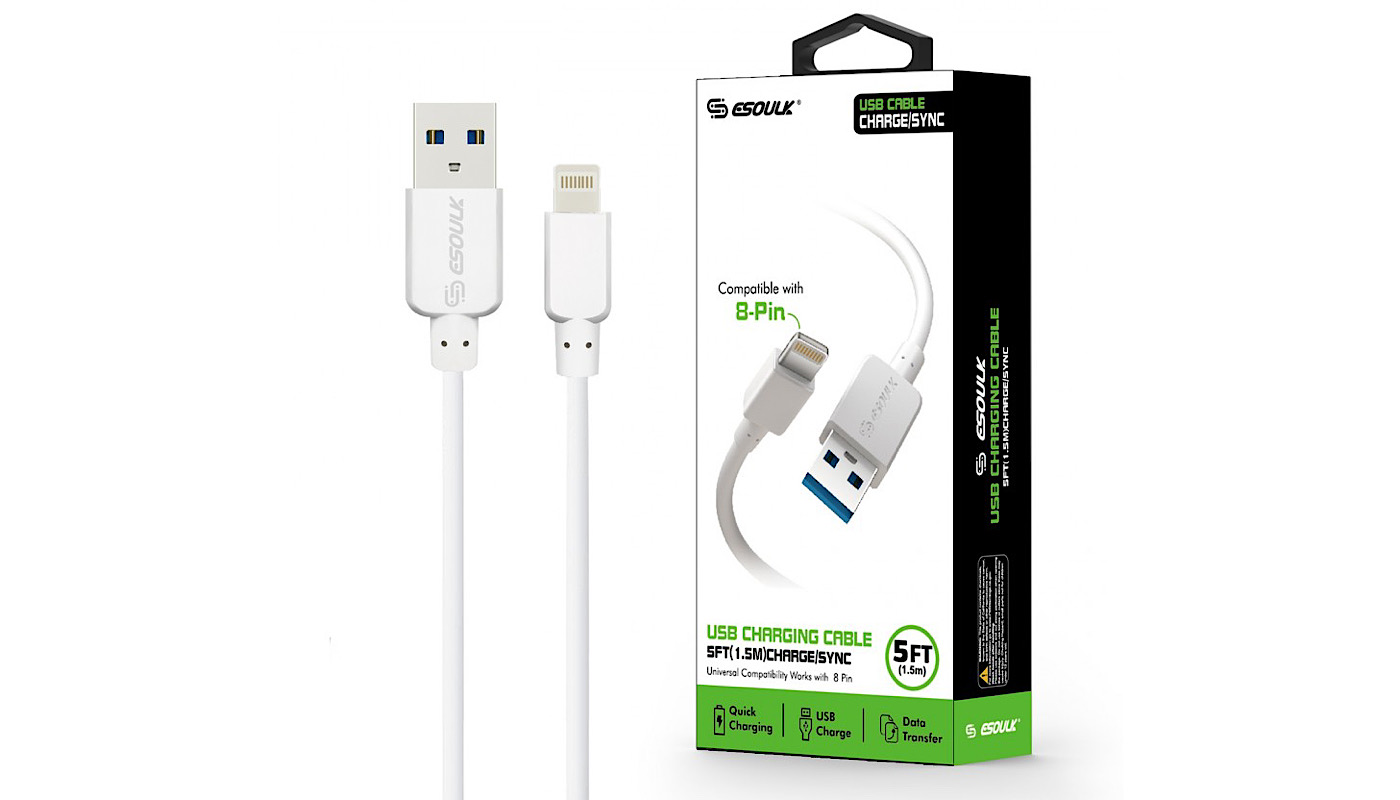 Order Esoulk iPhone charger white  food online from K-Town Beer & Wine Food Mart store, Los Angeles on bringmethat.com