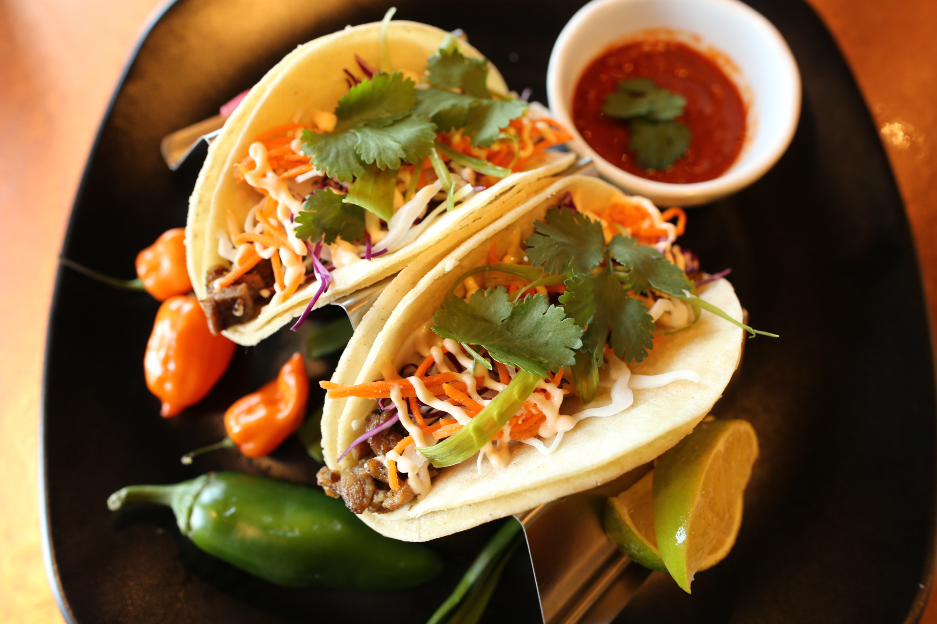 Order 2 Ruckster Tacos food online from Lemongrass Bistro store, Chino Hills on bringmethat.com