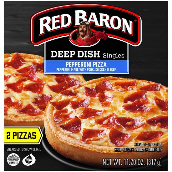 Order Red Baron Deep Dish Singles Pepperoni Pizza, 2 CT food online from Cvs store, MONTEZUMA on bringmethat.com