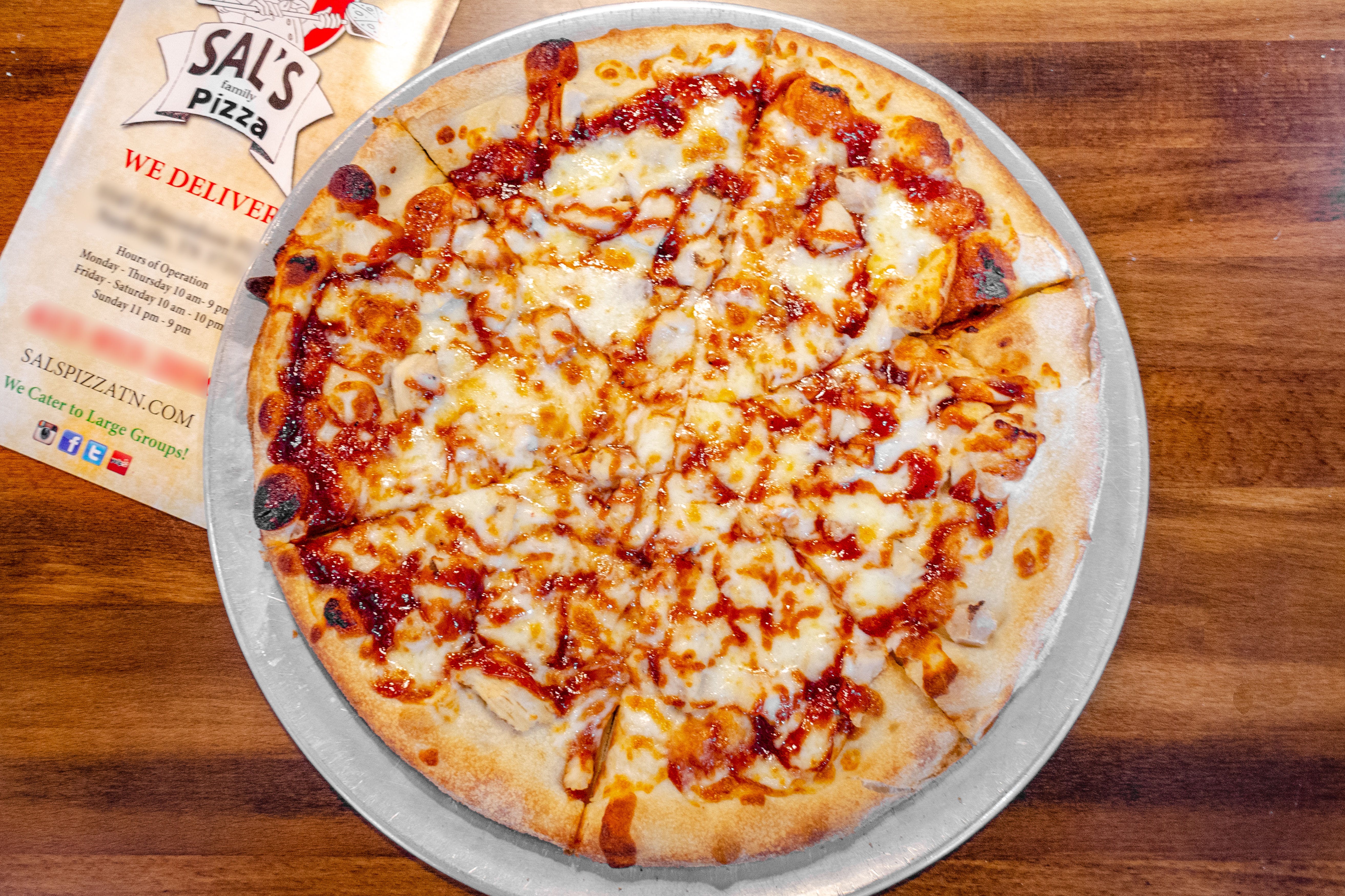 Order BBQ Chicken Pizza - Small 12'' food online from Sals Family Pizza store, Nashville on bringmethat.com