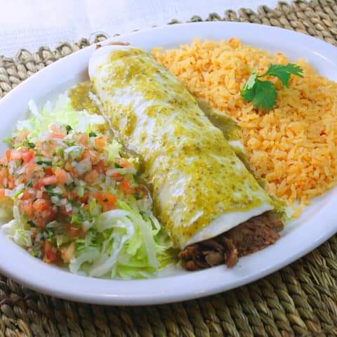 Order Burrito Verde food online from El Sombrero Mexican Restaurant store, Nashville on bringmethat.com