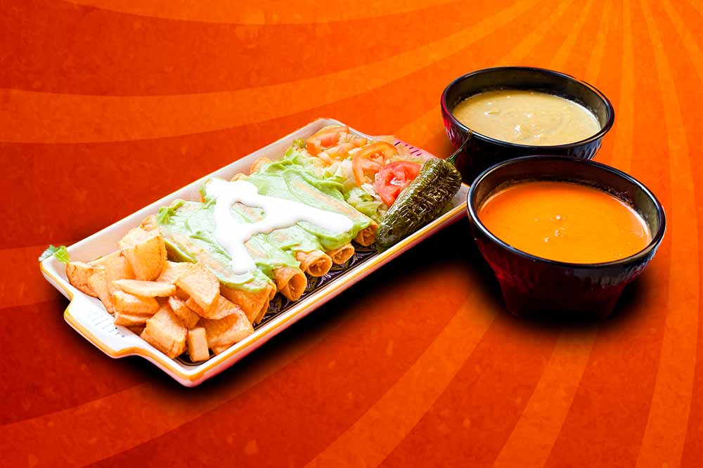 Order Flautas food online from 100% Antojitos Mexicanos - Mission Griffin store, Mission on bringmethat.com