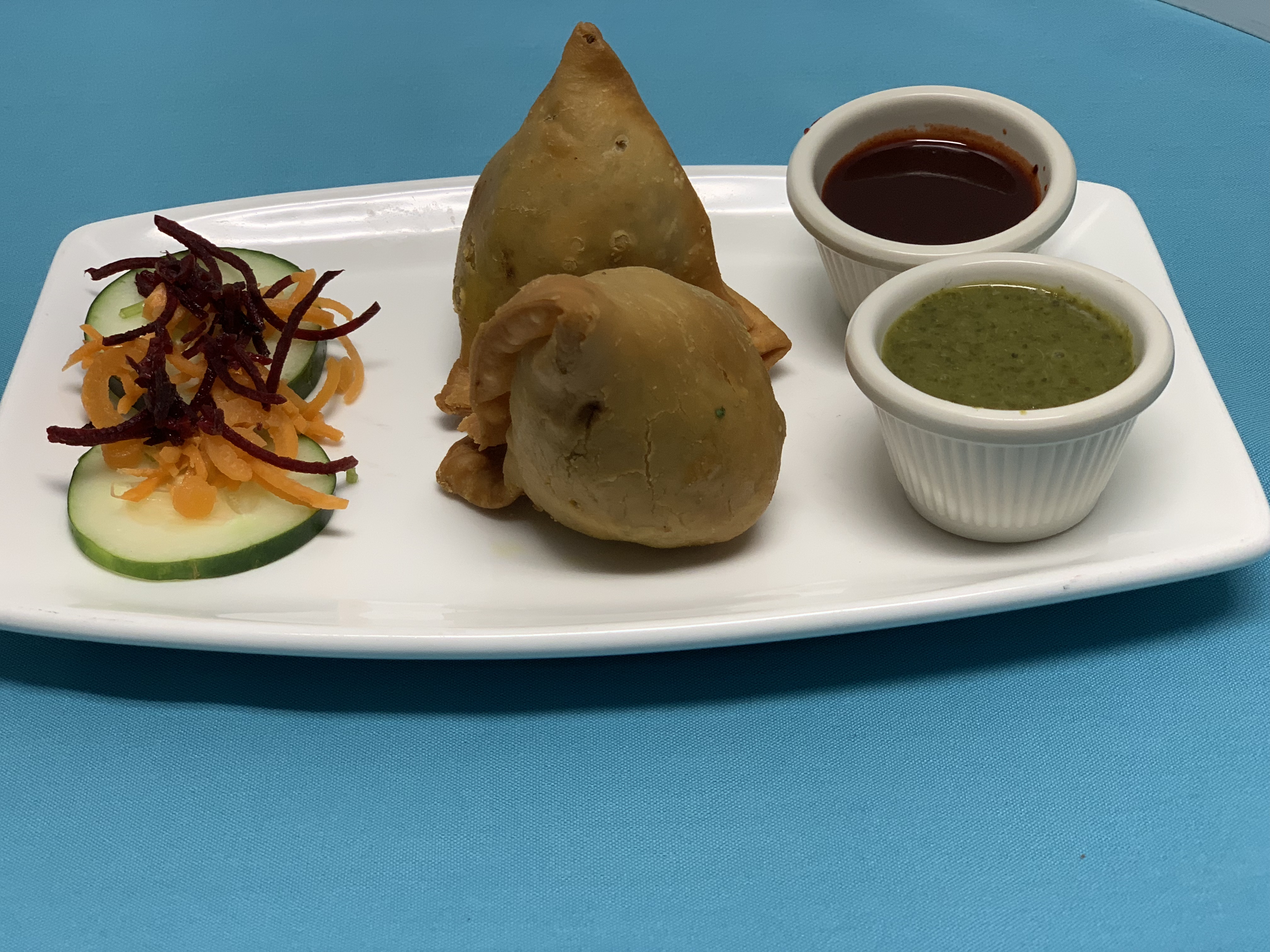 Order Chicken Samosa 2pcs food online from Aahar Indian Cuisine store, New York on bringmethat.com