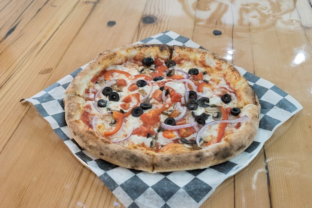 Order Veggie Pizza - Personal 10'' food online from Oak City Pizza Co store, Edmond on bringmethat.com