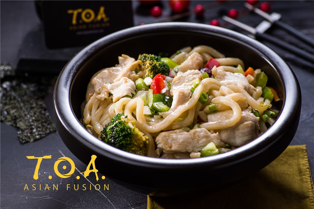 Order Stir-fried Chicken Japanese Udon food online from Toa Asian Fusion store, Farmingdale on bringmethat.com