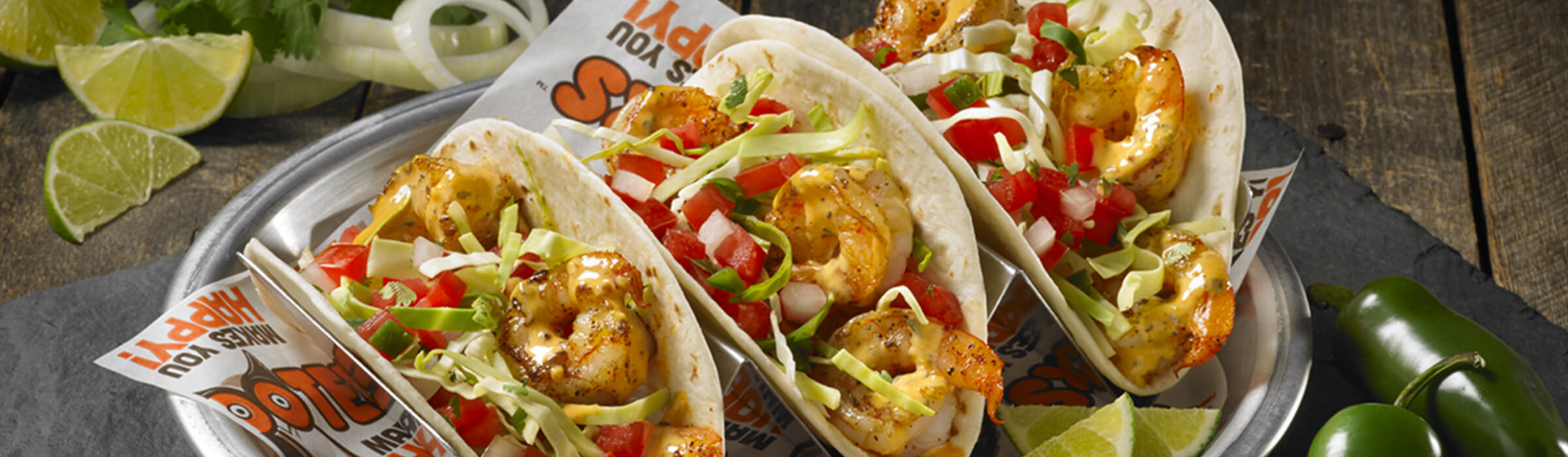 Order Baja Shrimp Tacos food online from Hooters store, Chesapeake on bringmethat.com
