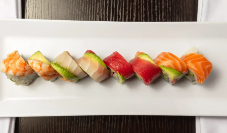Order Rainbow Roll food online from Origami Sushi store, Tampa on bringmethat.com