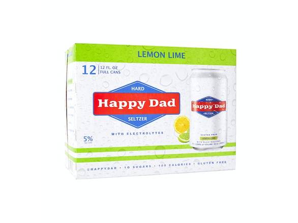 Order Happy Dad Hard Seltzer Lemon Lime - 12x 12oz Cans food online from Sky Liquors store, Chicago on bringmethat.com