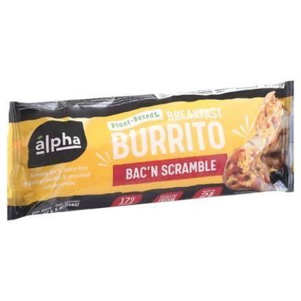 Order Alpha Foods Plant Based Bac'n' Scramble Breakfast Burrito (5 oz) food online from Light Speed Market store, Marietta on bringmethat.com