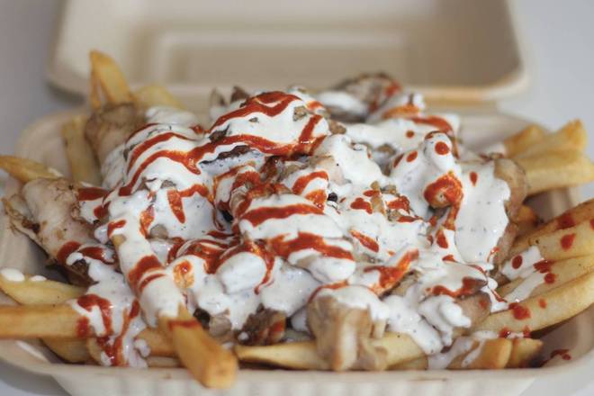 Order Large Loaded Fries with Chicken food online from Chopped Halal Grill store, Richardson on bringmethat.com