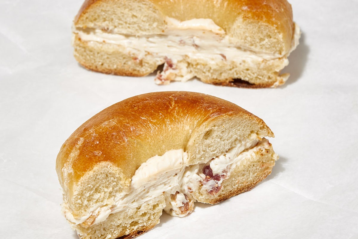 Order Bagel with Maple Bacon Cream Cheese food online from Spread Bagelry store, Wayne on bringmethat.com