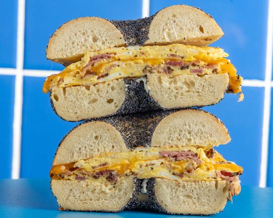 Order Pastrami Egg and Cheese food online from Pop's Bagels store, Culver City on bringmethat.com