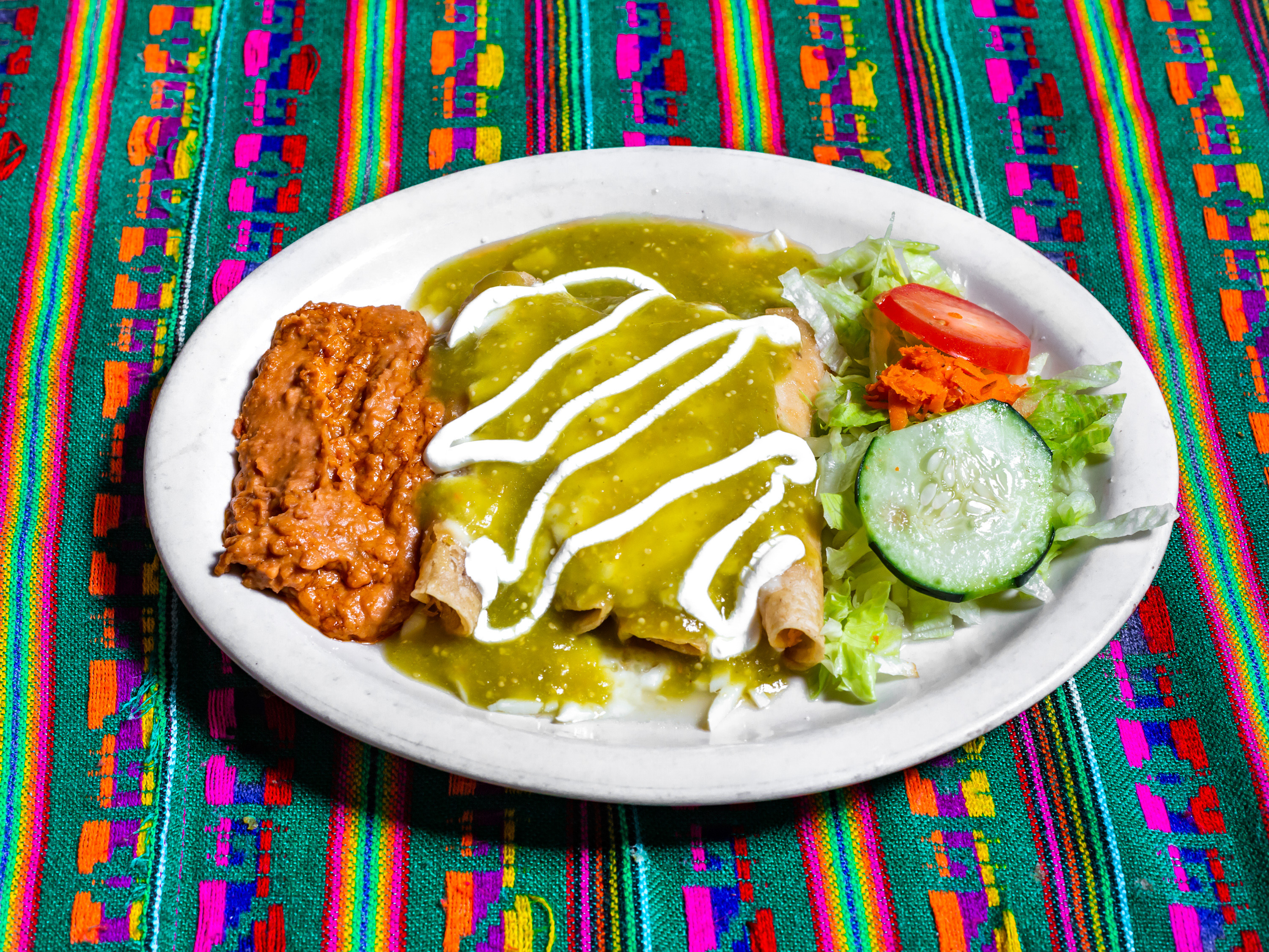Order Enchiladas De Pollo food online from Mi Pueblito Restaurant Bar & Grill store, Brownsville on bringmethat.com