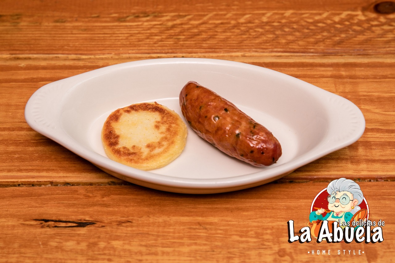 Order Sausage/Chorizo con Arepa food online from Las Delicias De La Abuela store, Duluth on bringmethat.com