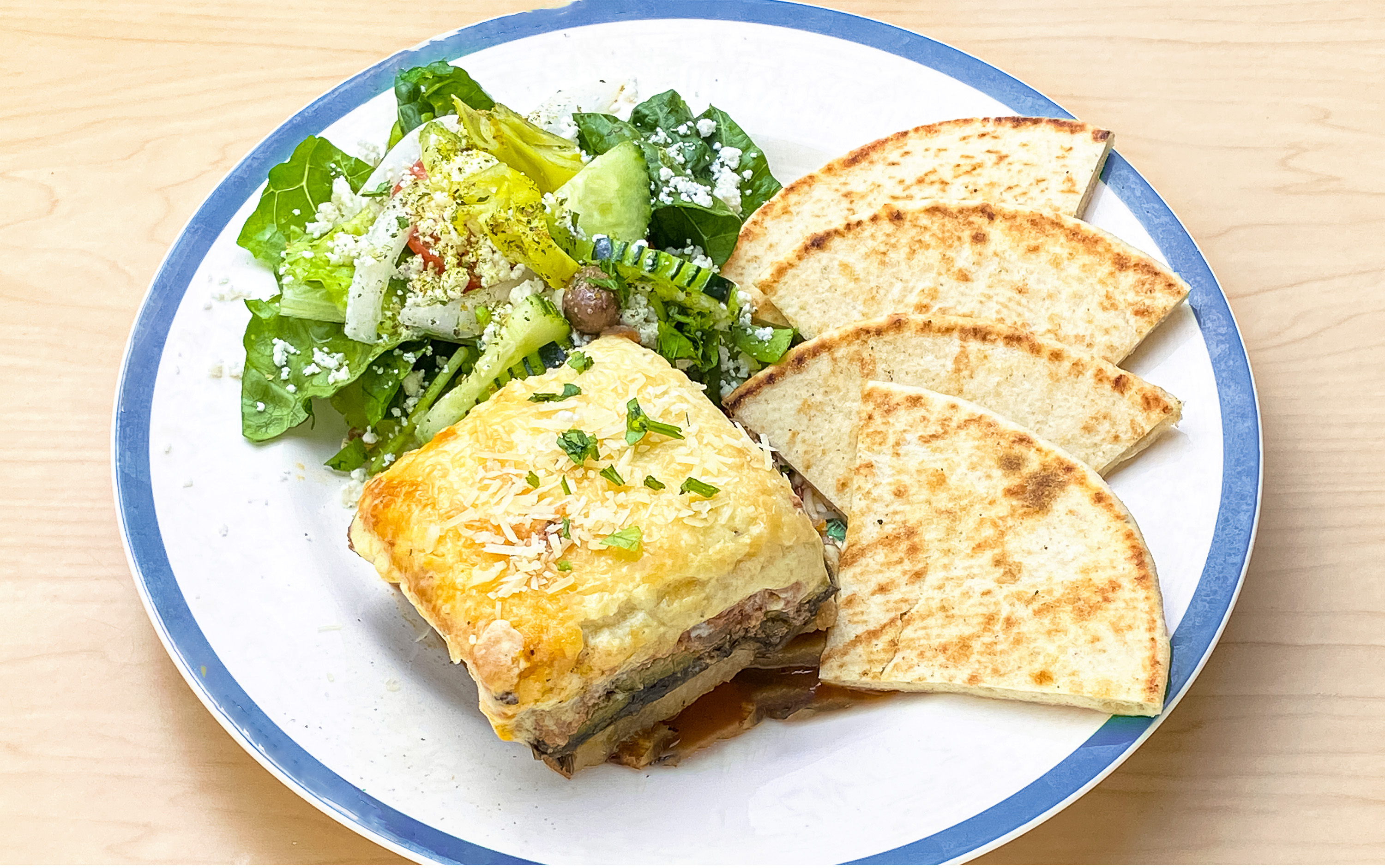 Order Moussaka food online from Mina And Dimi Greek House store, San Antonio on bringmethat.com
